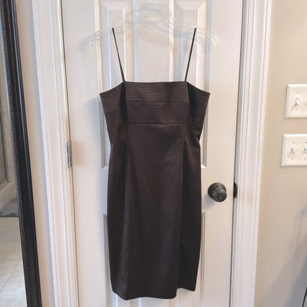 JS Collection from Nordstroms Brown Satin Dress Sz 6